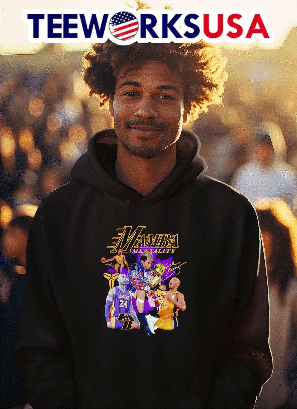 Mamba Mentality Kobe Bryant retro - Adult & Kids T-Shirts, Sweatshirts & Hoodies apparel design preview 2