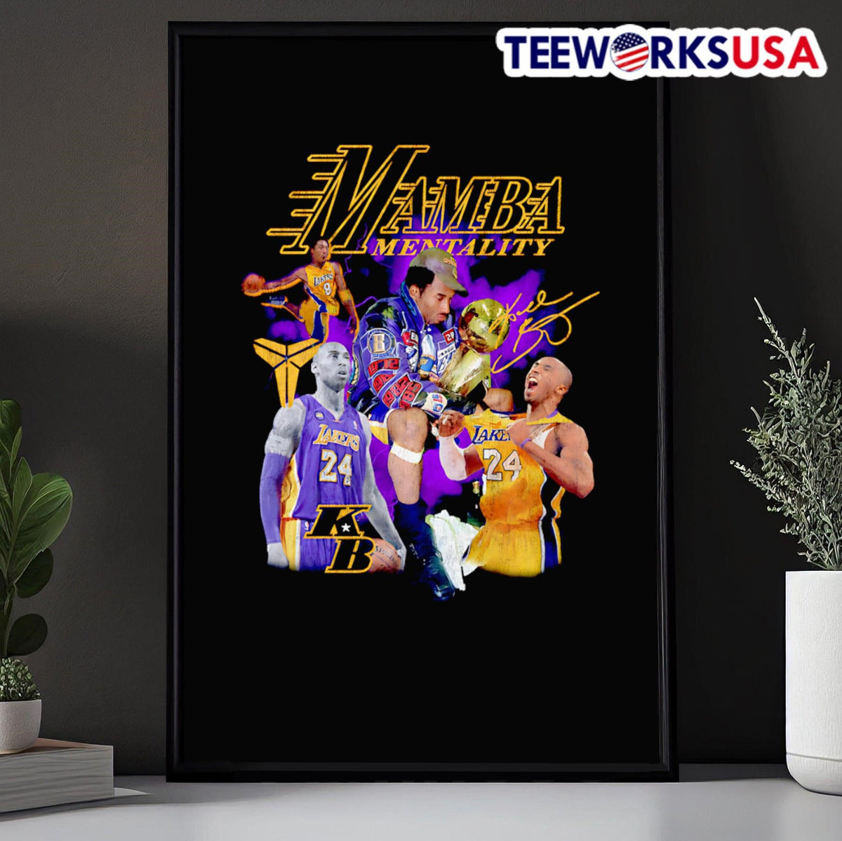 Mamba Mentality Kobe Bryant retro - Adult & Kids T-Shirts, Sweatshirts & Hoodies apparel design preview 5