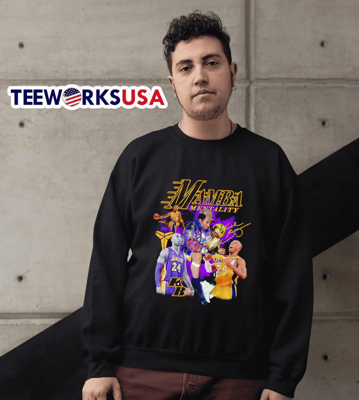 Mamba Mentality Kobe Bryant retro - Adult & Kids T-Shirts, Sweatshirts & Hoodies apparel design preview 6