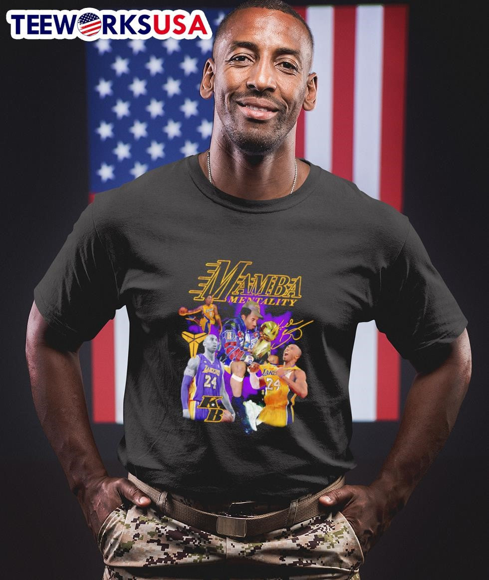 Mamba Mentality Kobe Bryant retro - Adult & Kids T-Shirts, Sweatshirts & Hoodies apparel design preview 1