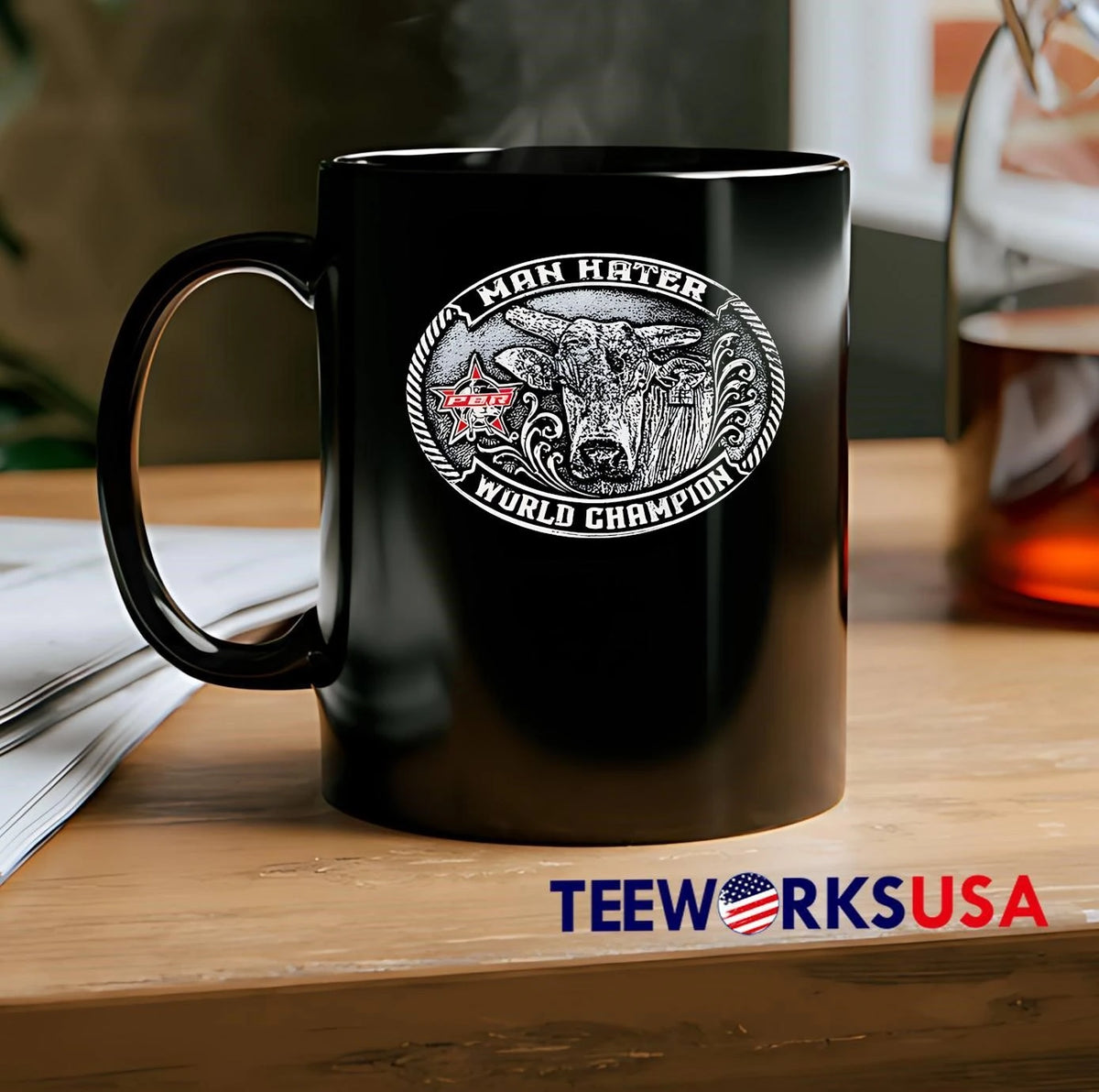 Man Hater PBR Emblem Belt Buckle logo - Adult & Kids T-Shirts, Sweatshirts & Hoodies apparel design preview 2