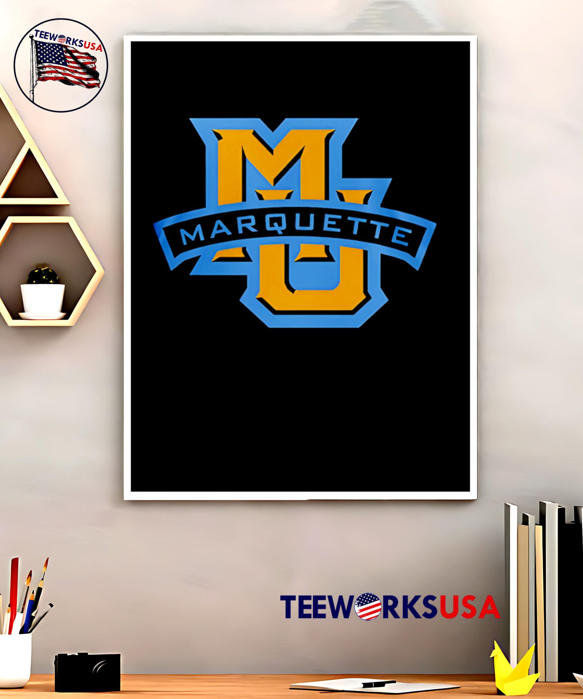 Marquette Golden Eagles Basketball Honoring logo - Adult & Kids T-Shirts, Sweatshirts & Hoodies apparel design preview 5
