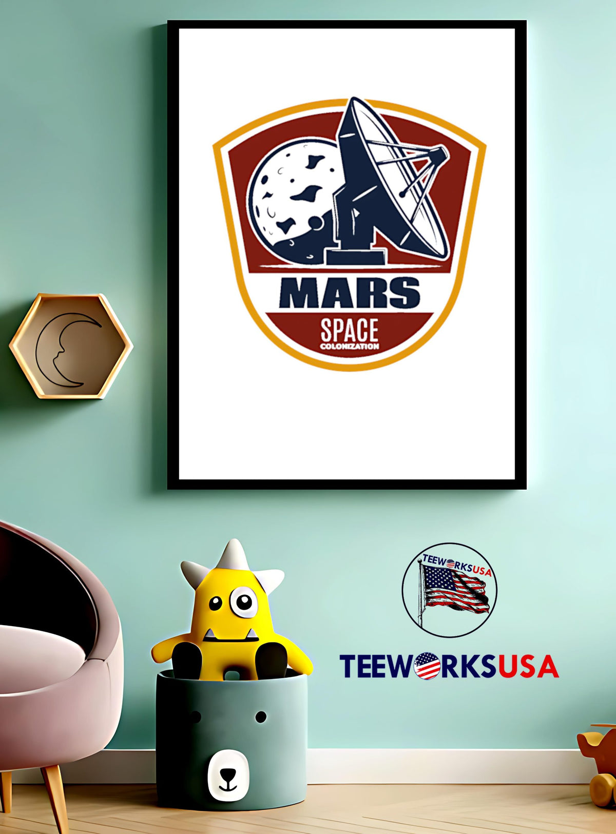 Mars Space Colonization logo - Adult & Kids T-Shirts, Sweatshirts & Hoodies apparel design preview 4