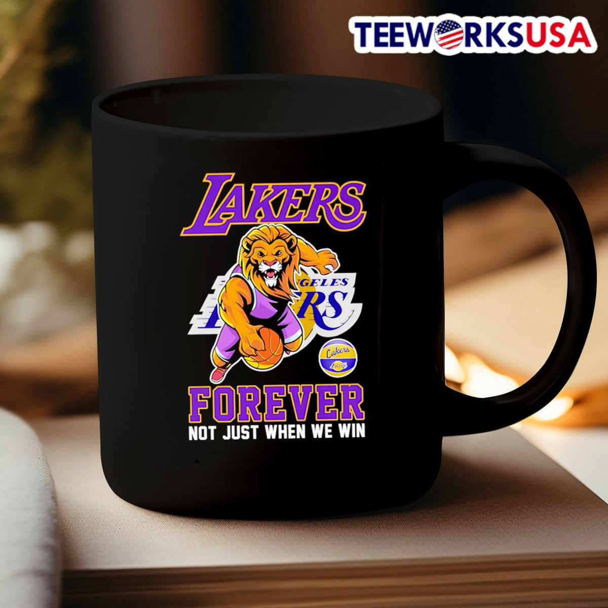Mascot Los Angeles Lakers forever not just when we - Adult & Kids T-Shirts, Sweatshirts & Hoodies apparel design preview 3