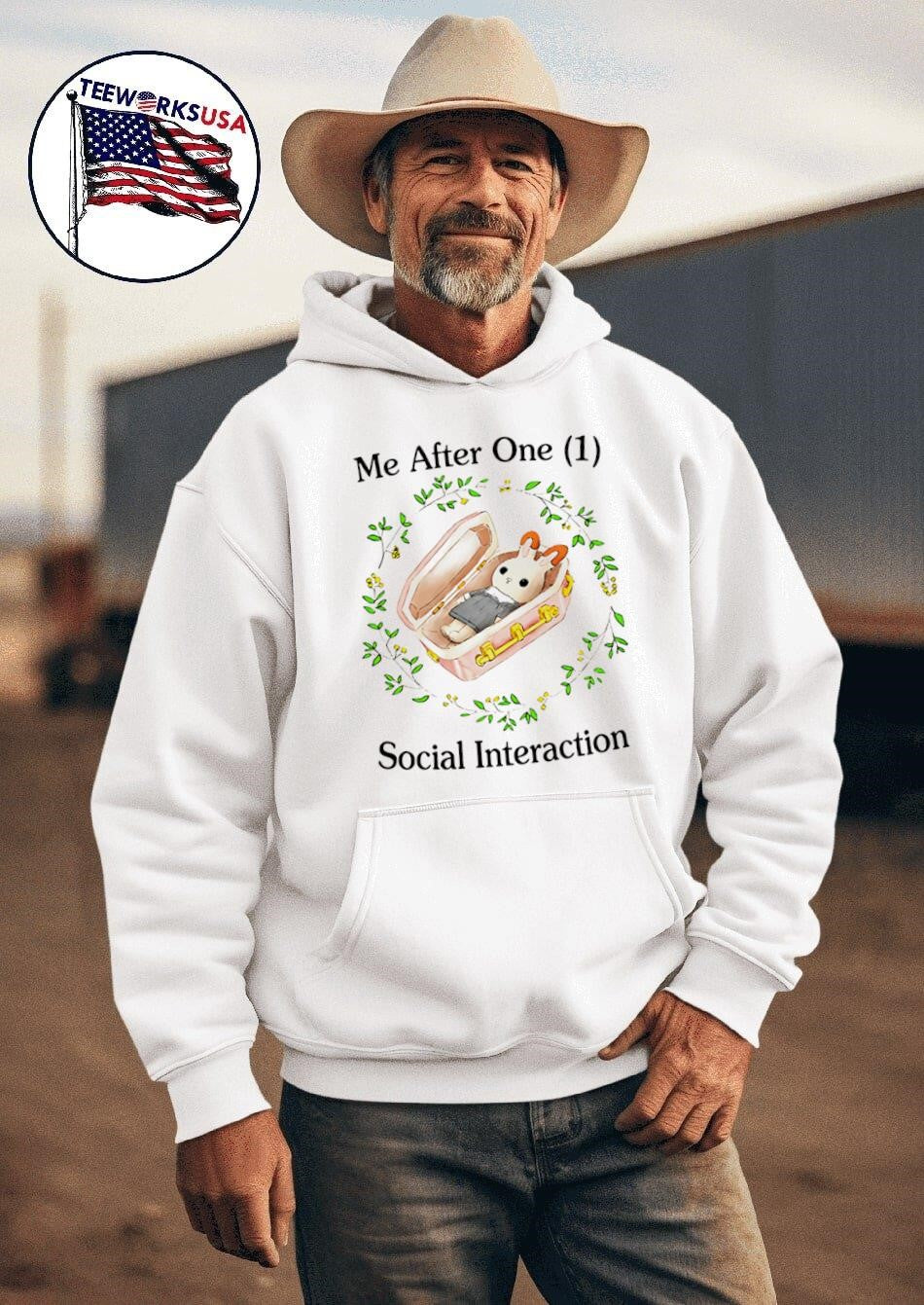 Me after one social interaction - Adult & Kids T-Shirts, Sweatshirts & Hoodies apparel design preview 2