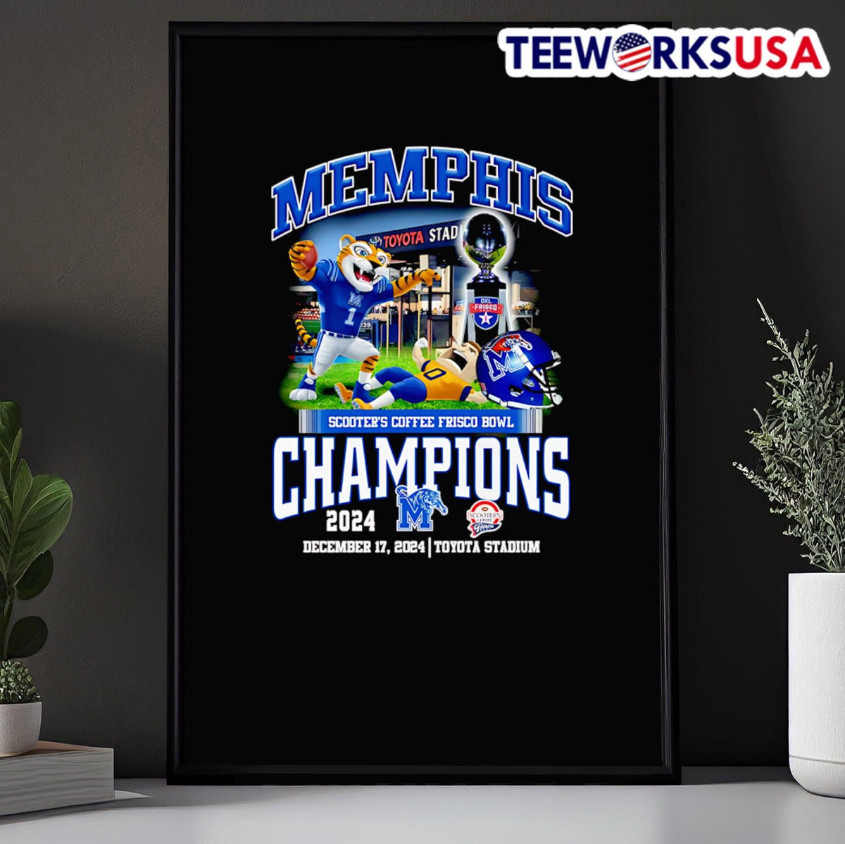 Memphis Scooter's Coffee Frisco Bowl Champions mascot - Adult & Kids T-Shirts, Sweatshirts & Hoodies apparel design preview 5