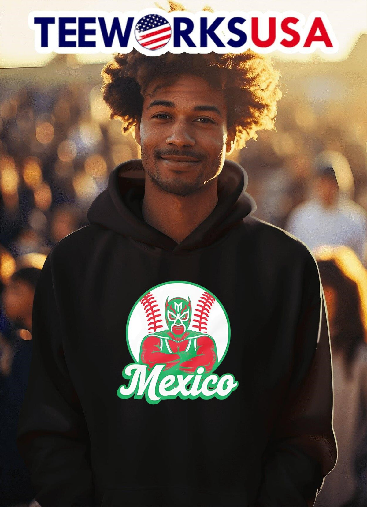 Mexico Luchador Baseball - Adult & Kids T-Shirts, Sweatshirts & Hoodies apparel design preview 2
