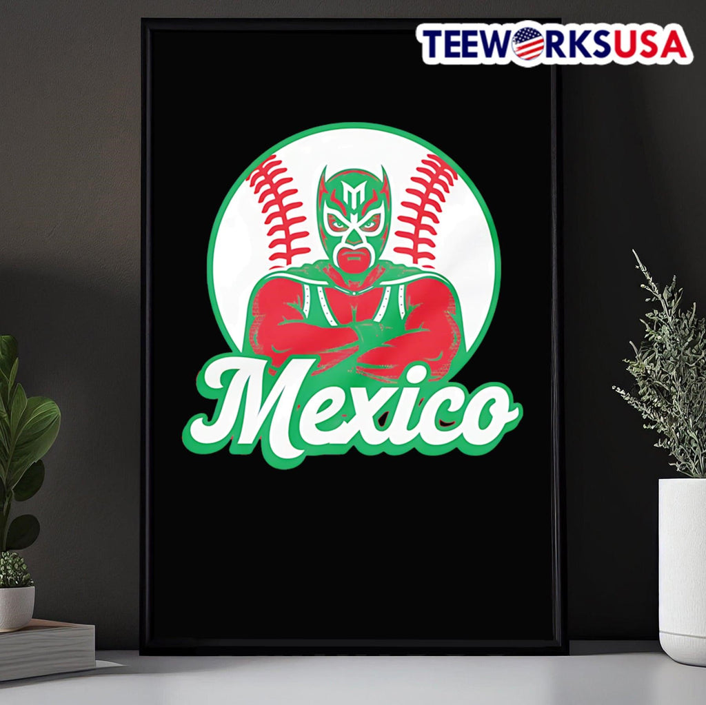 Mexico Luchador Baseball - Adult & Kids T-Shirts, Sweatshirts & Hoodies apparel design preview 5