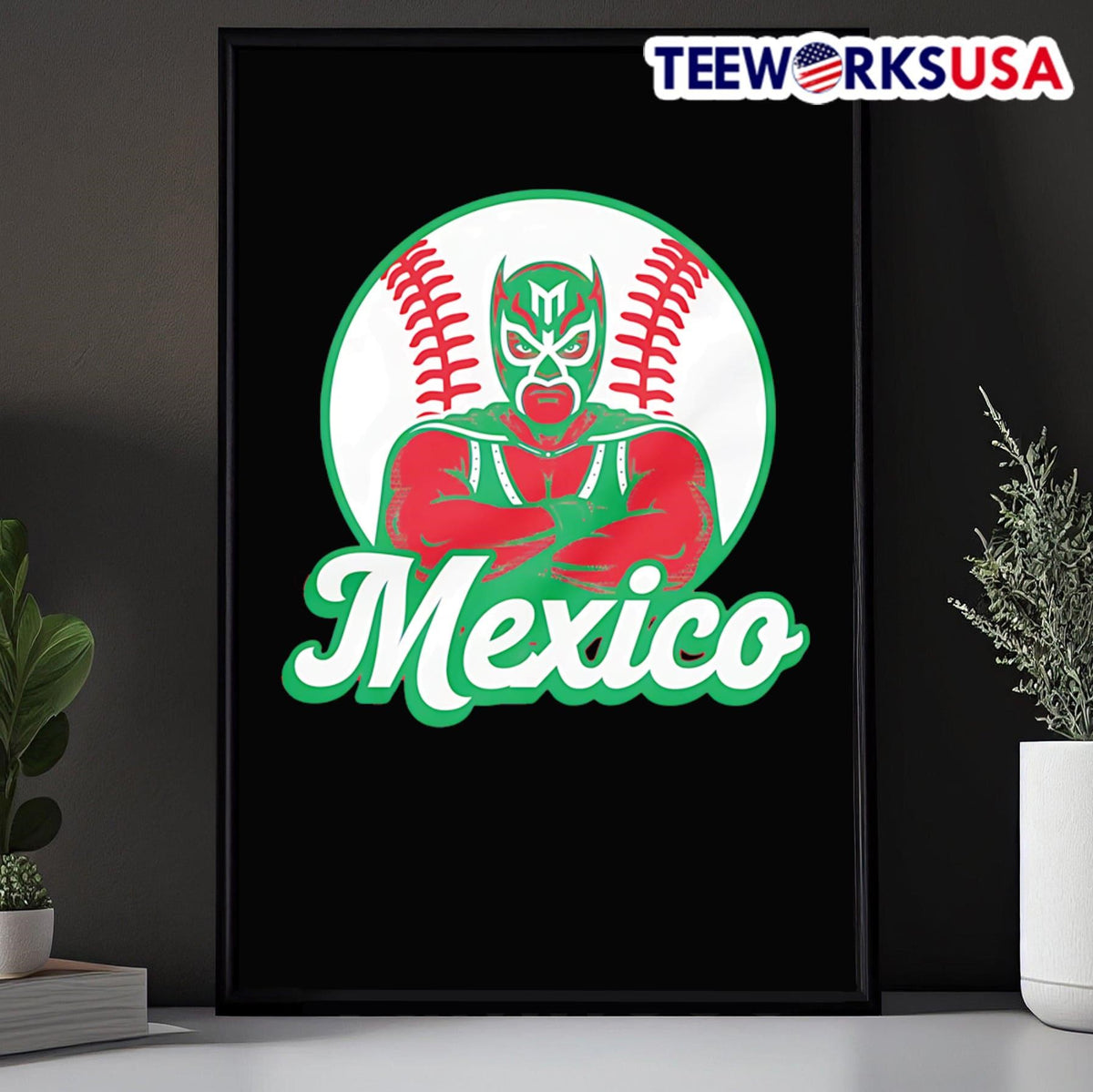 Mexico Luchador Baseball - Adult & Kids T-Shirts, Sweatshirts & Hoodies apparel design preview 5