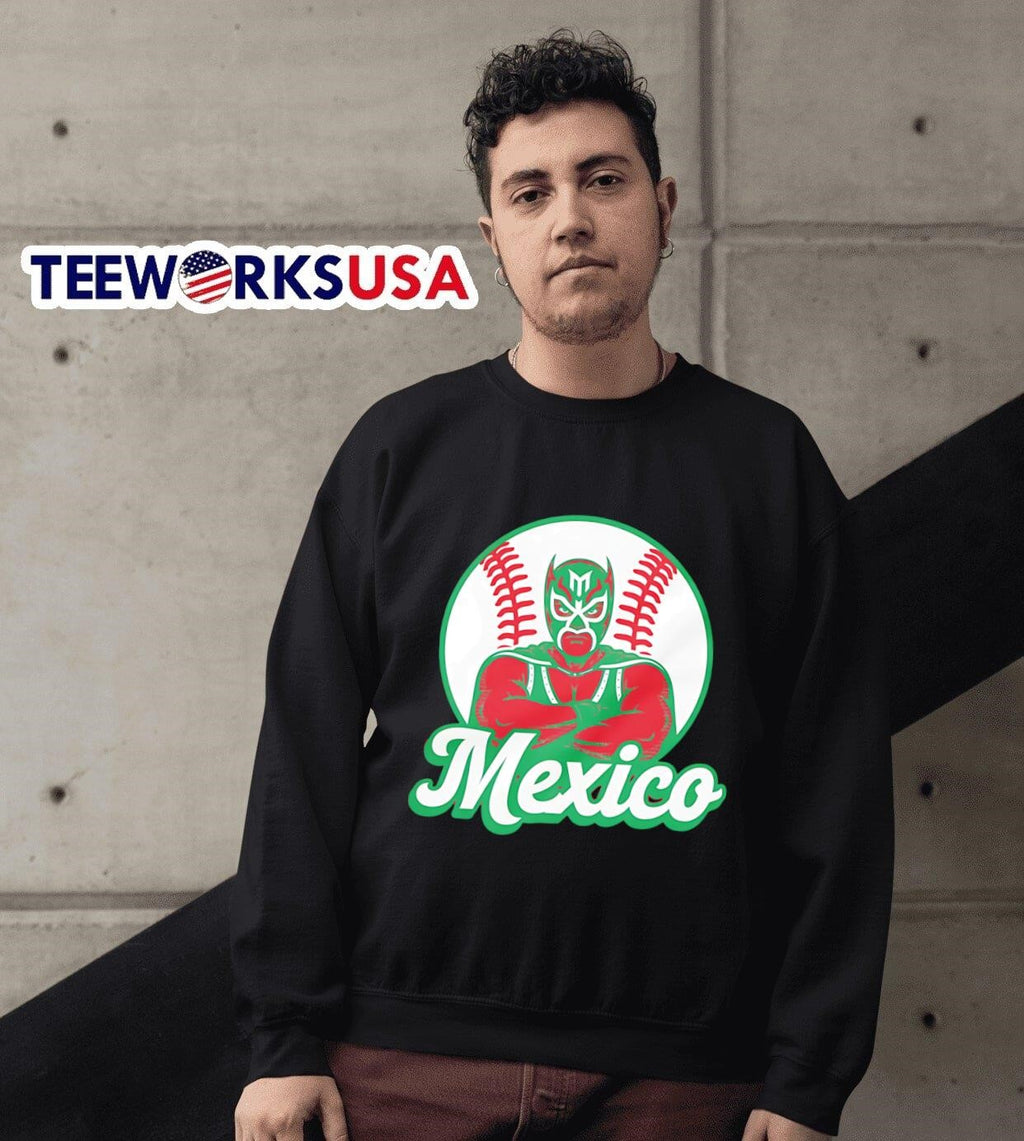 Mexico Luchador Baseball - Adult & Kids T-Shirts, Sweatshirts & Hoodies apparel design preview 6