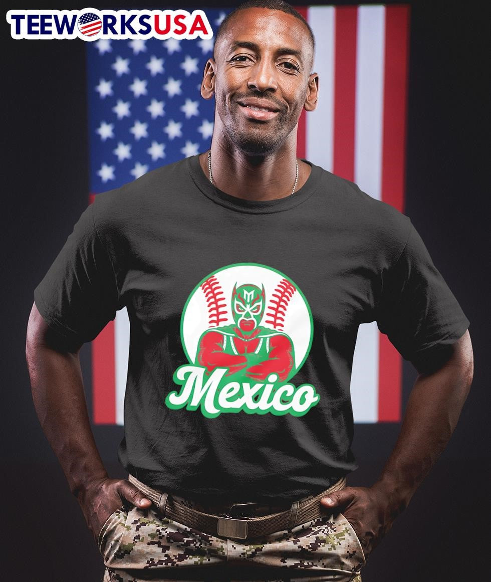 Mexico Luchador Baseball - Adult & Kids T-Shirts, Sweatshirts & Hoodies apparel design preview 1