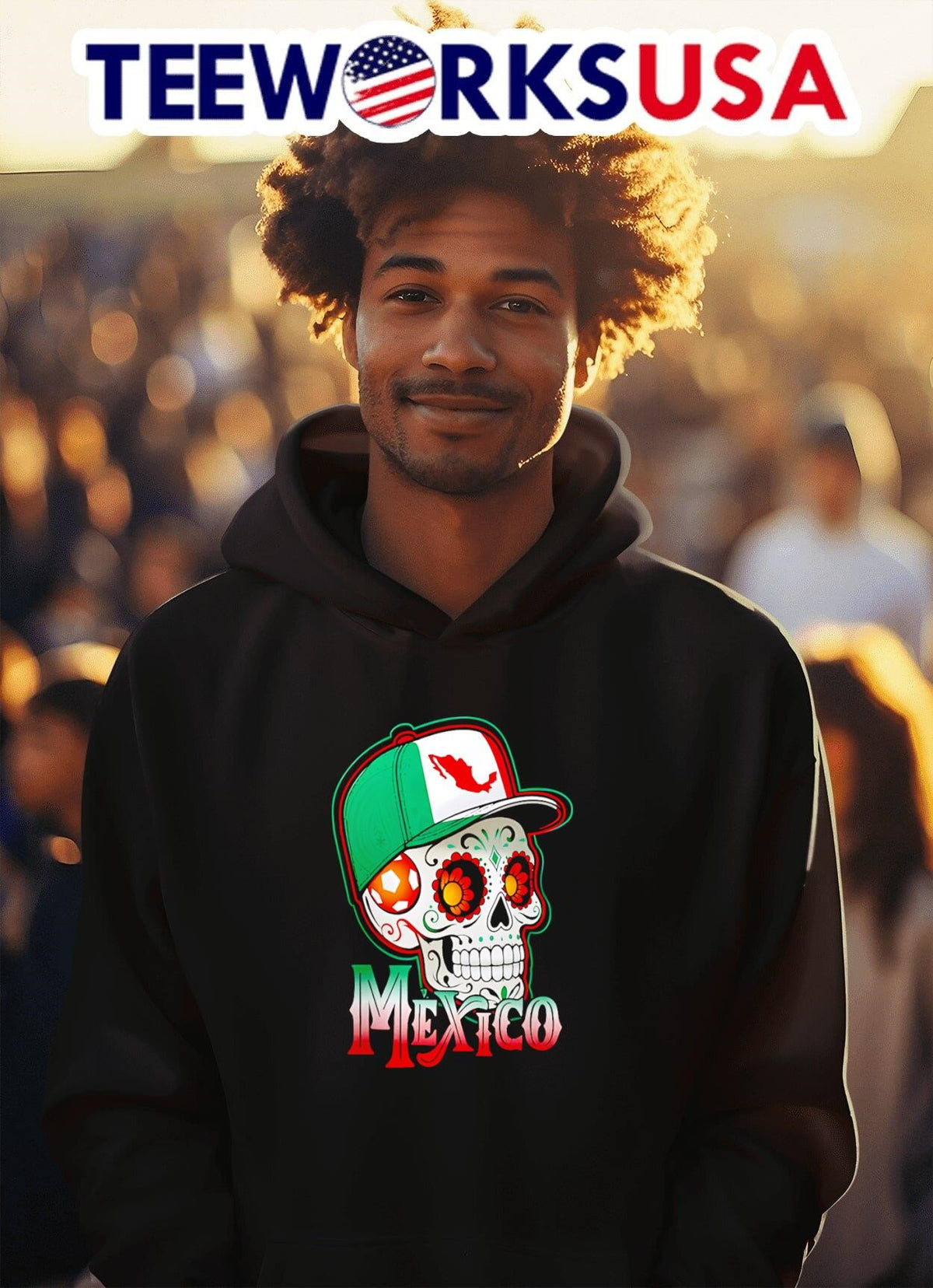 Mexico Sugar Skull - Adult & Kids T-Shirts, Sweatshirts & Hoodies apparel design preview 2