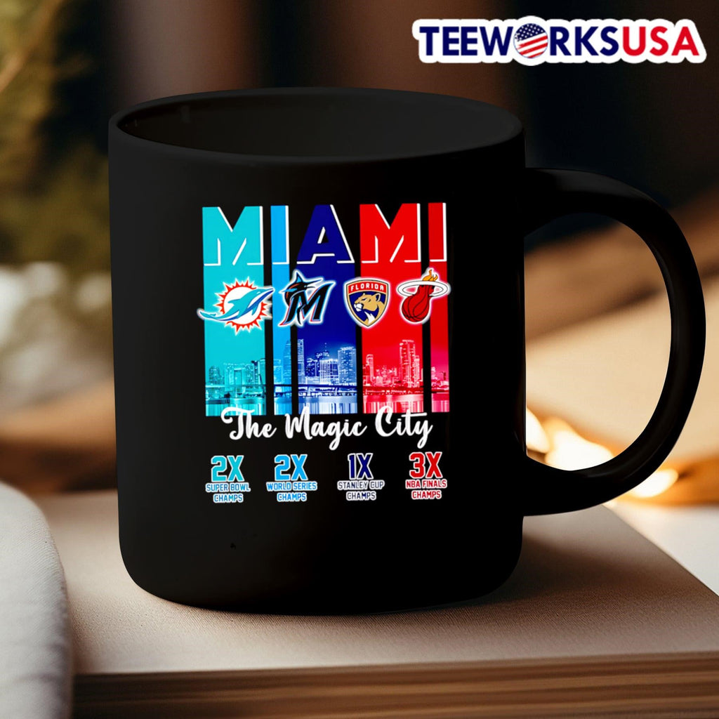 Miami The Magic City - Adult & Kids T-Shirts, Sweatshirts & Hoodies apparel design preview 3