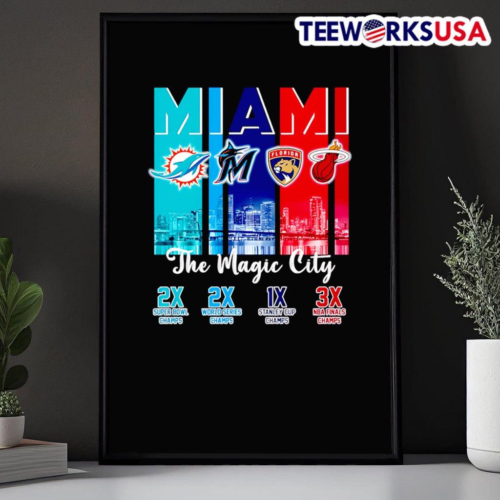 Miami The Magic City - Adult & Kids T-Shirts, Sweatshirts & Hoodies apparel design preview 5