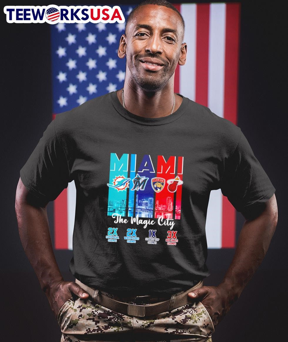 Miami The Magic City - Adult & Kids T-Shirts, Sweatshirts & Hoodies apparel design preview 1