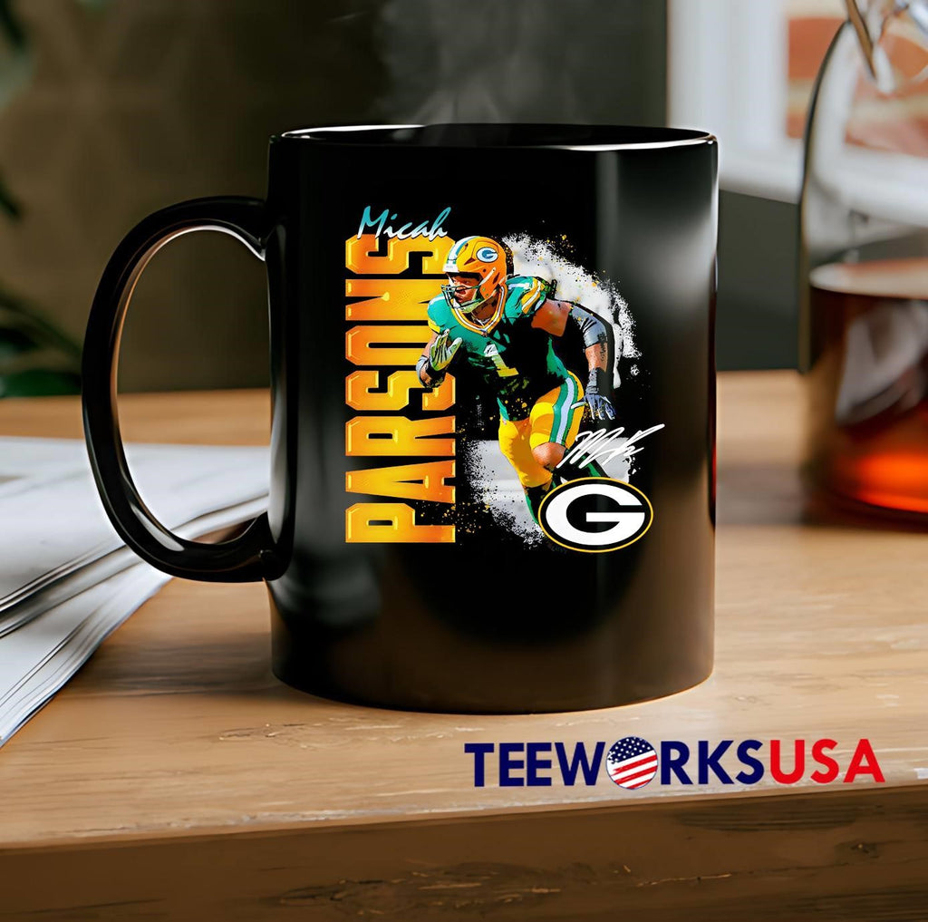Micah Parsons Green Bay Packers Wordmark Football - Adult & Kids T-Shirts, Sweatshirts & Hoodies apparel design preview 2