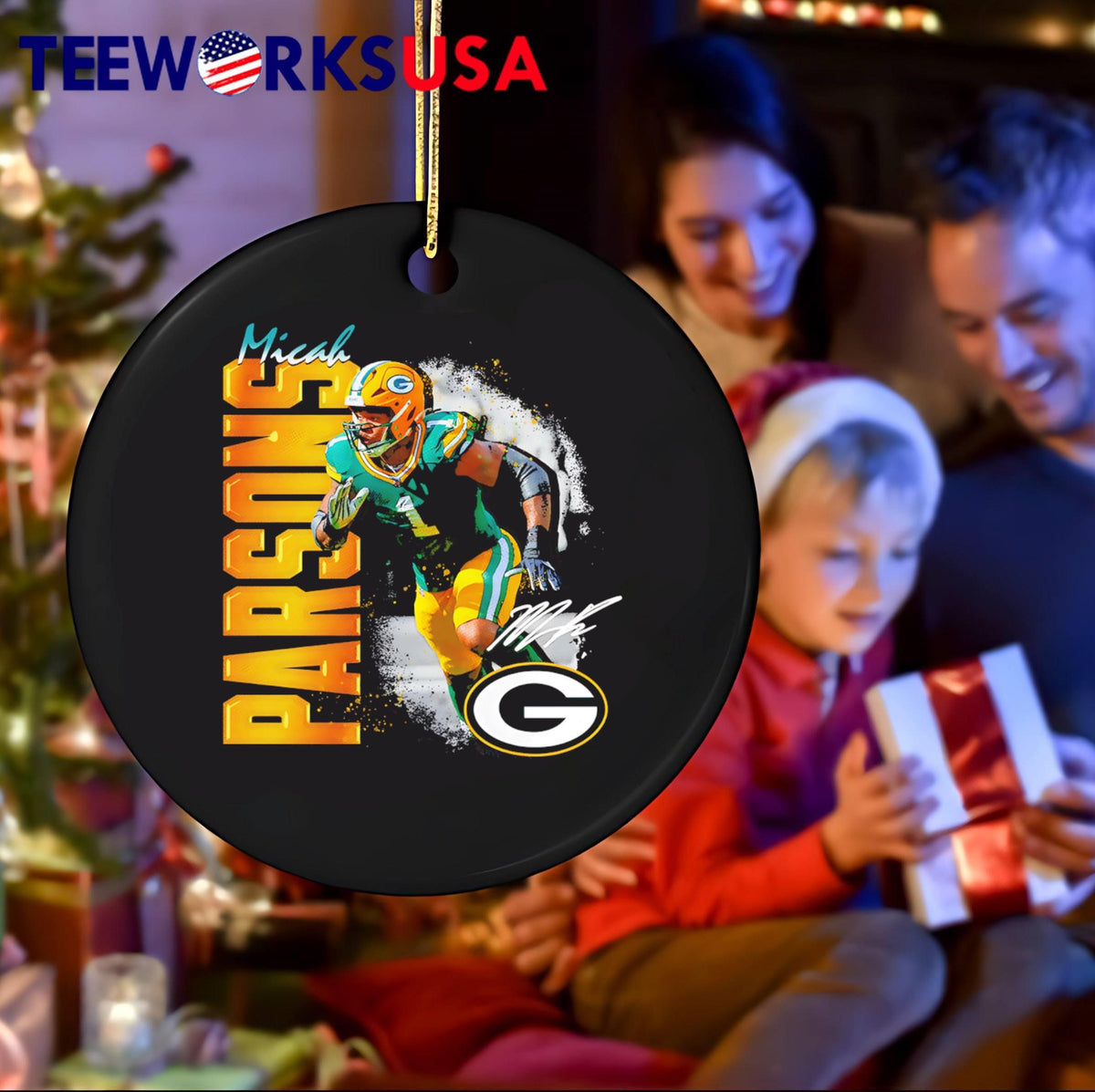 Micah Parsons Green Bay Packers Wordmark Football - Adult & Kids T-Shirts, Sweatshirts & Hoodies apparel design preview 4