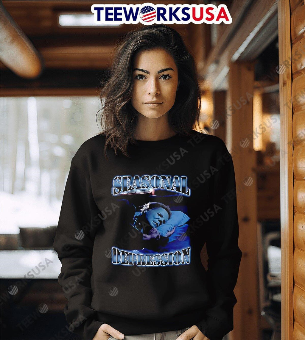 Michael Myers Seasonal Depression - Adult & Kids T-Shirts, Sweatshirts & Hoodies apparel design preview 3