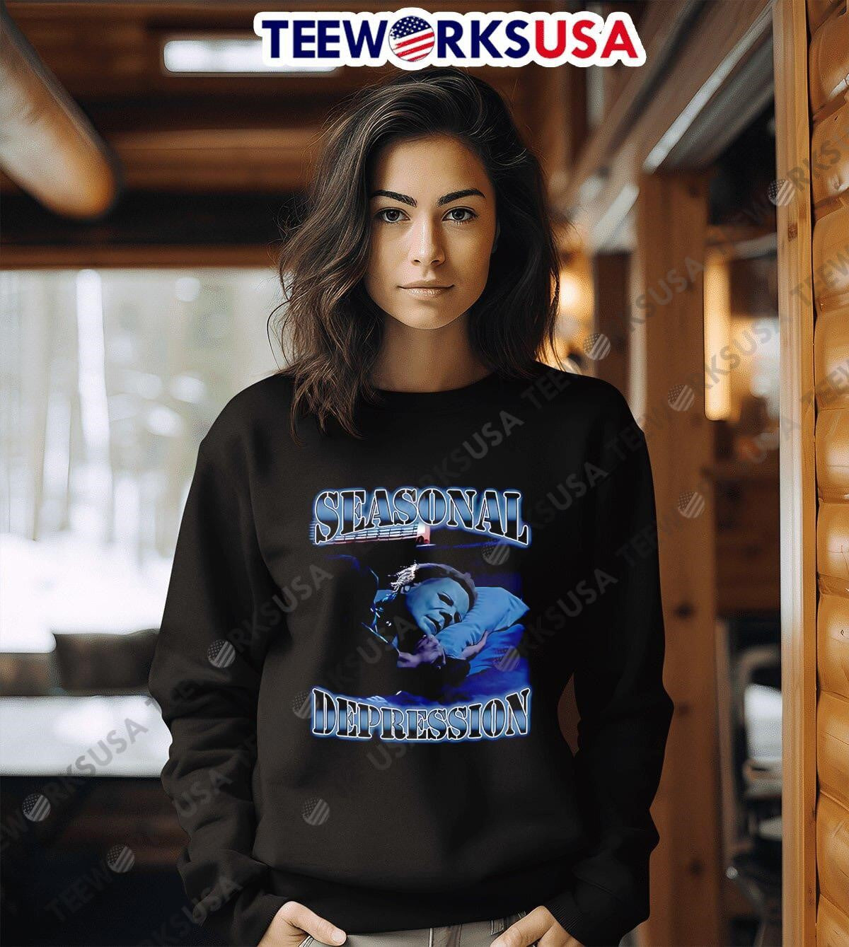 Michael Myers Seasonal Depression - Adult & Kids T-Shirts, Sweatshirts & Hoodies apparel design preview 3