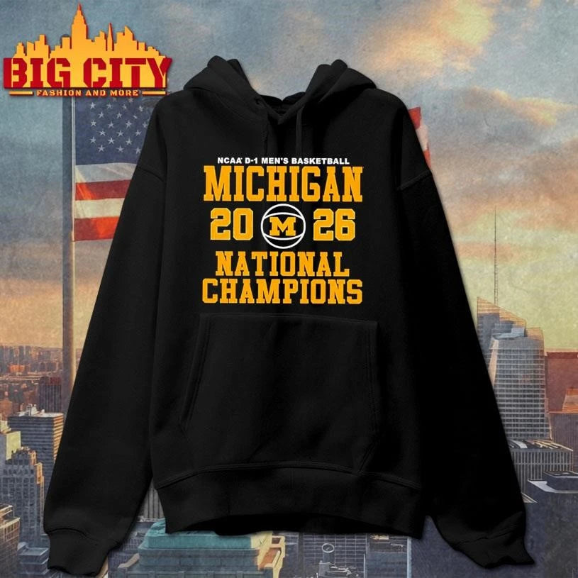 Michigan Men's Basketball 2025-2026 National - Adult & Kids T-Shirts, Sweatshirts & Hoodies apparel design preview 2