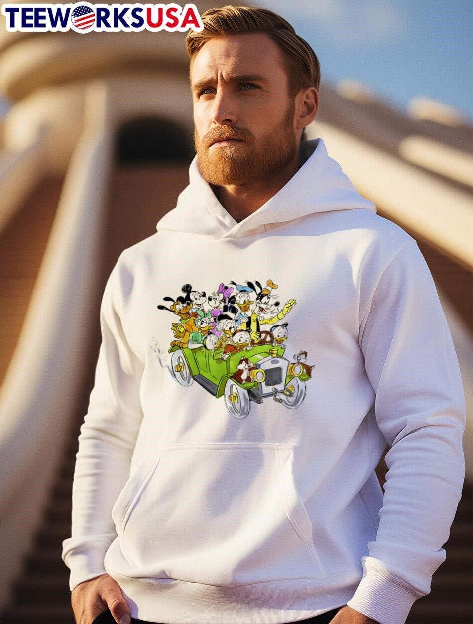 Mickey and Friends go by car funny cartoon - Adult & Kids T-Shirts, Sweatshirts & Hoodies apparel design preview 2