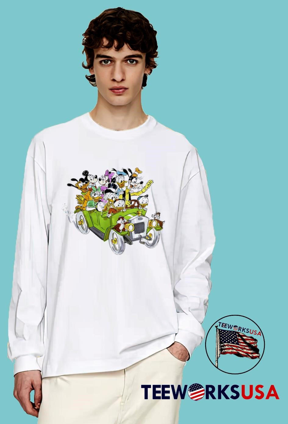 Mickey and Friends go by car funny cartoon - Adult & Kids T-Shirts, Sweatshirts & Hoodies apparel design preview 4