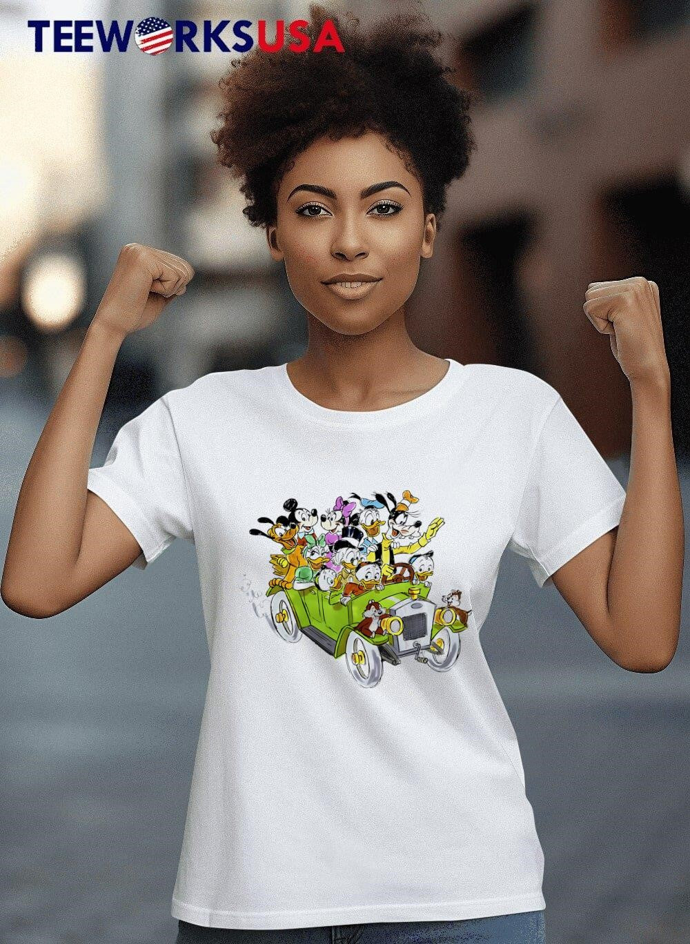 Mickey and Friends go by car funny cartoon - Adult & Kids T-Shirts, Sweatshirts & Hoodies apparel design preview 8