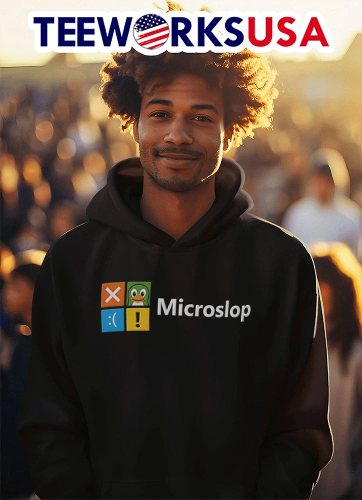 Microslop Parody Logo - Adult & Kids T-Shirts, Sweatshirts & Hoodies apparel design preview 3