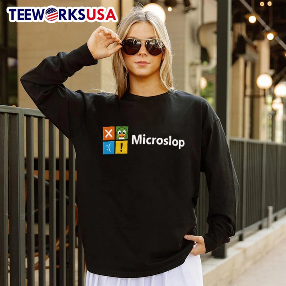 Microslop Parody Logo - Adult & Kids T-Shirts, Sweatshirts & Hoodies apparel design preview 4