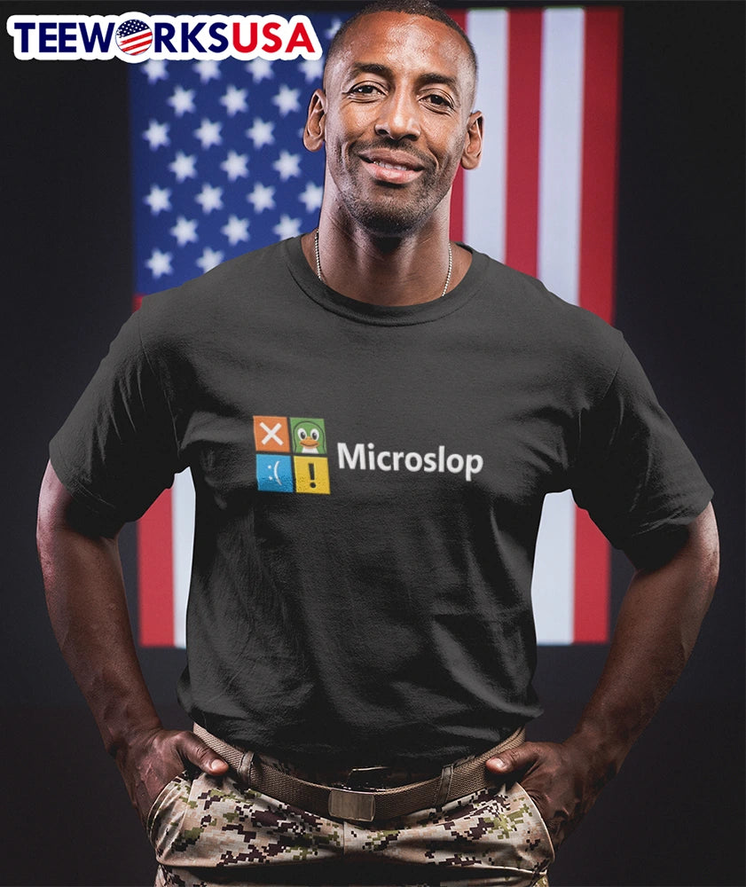 Microslop Parody Logo - Adult & Kids T-Shirts, Sweatshirts & Hoodies apparel design preview 1