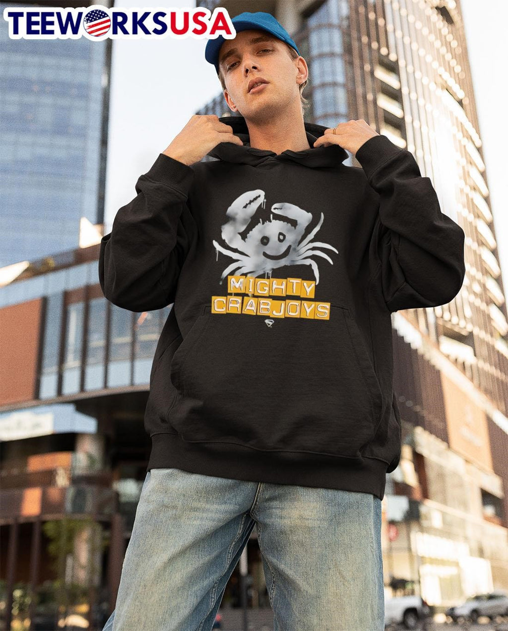 Mighty Crabjoys crab retro - Adult & Kids T-Shirts, Sweatshirts & Hoodies apparel design preview 3
