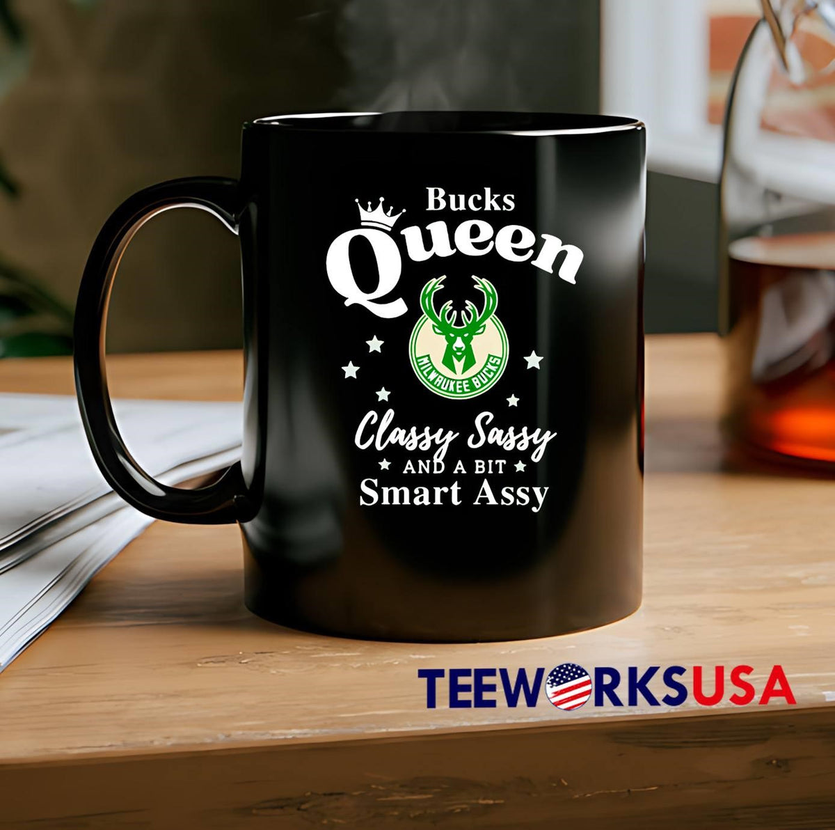 Milwaukee Bucks Queen classy sassy and a bit smart - Adult & Kids T-Shirts, Sweatshirts & Hoodies apparel design preview 2