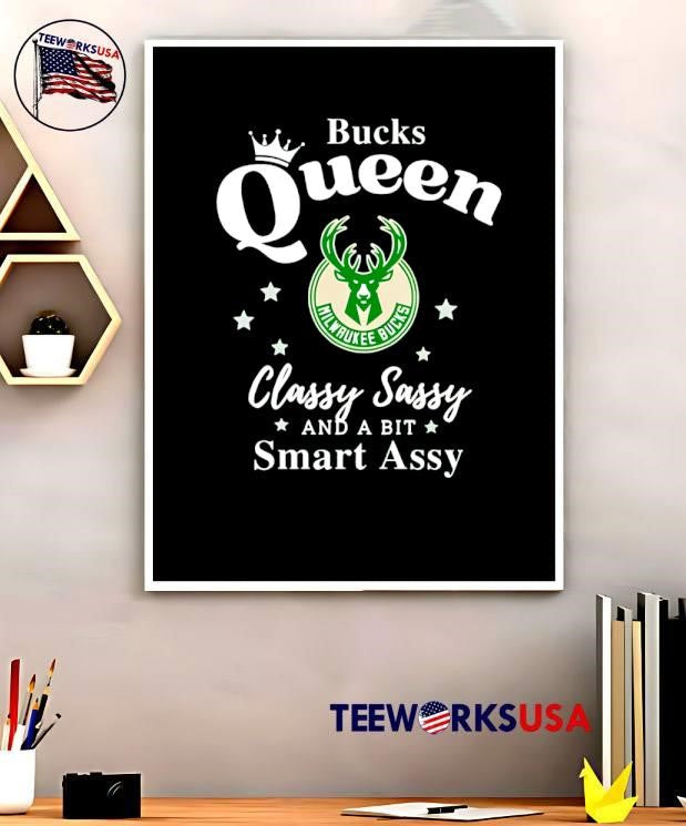 Milwaukee Bucks Queen classy sassy and a bit smart - Adult & Kids T-Shirts, Sweatshirts & Hoodies apparel design preview 5