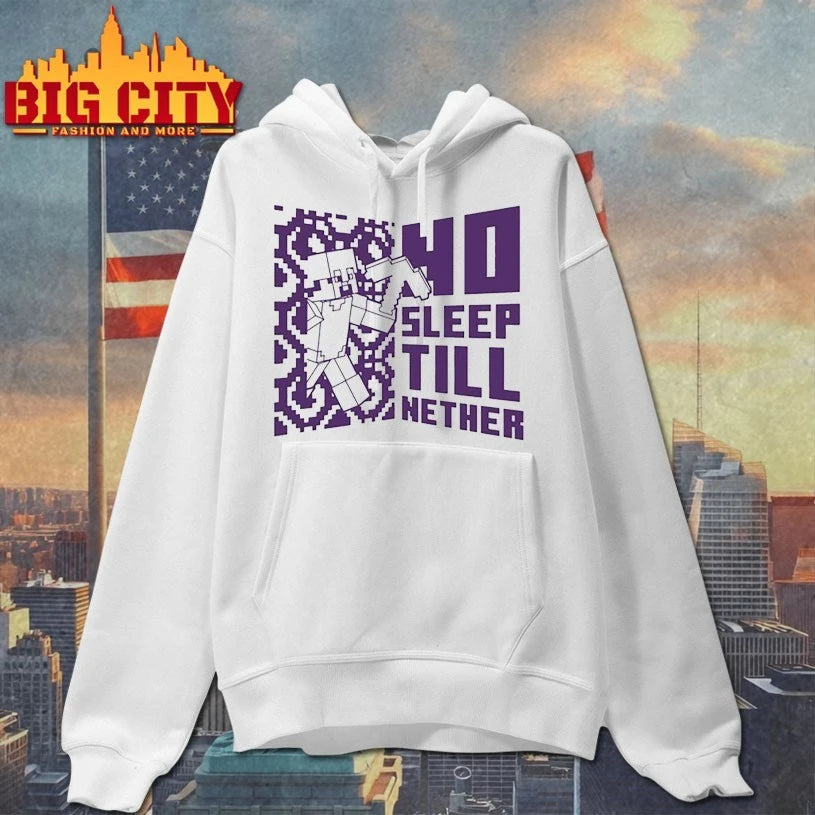 Minecraft No Sleep Till Nether - Adult & Kids T-Shirts, Sweatshirts & Hoodies apparel design preview 2