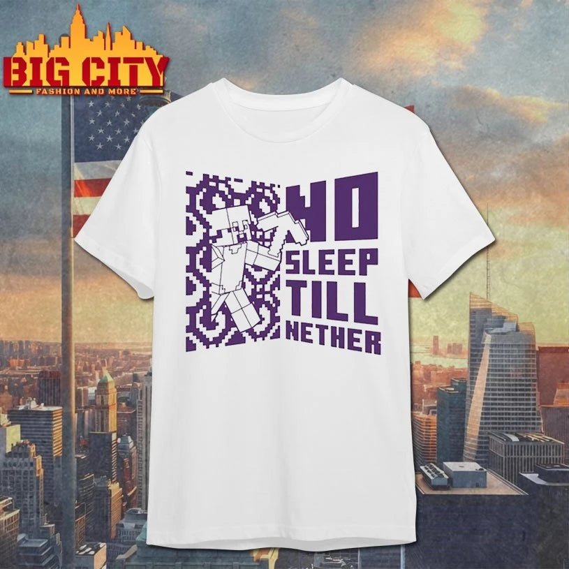 Minecraft No Sleep Till Nether - Adult & Kids T-Shirts, Sweatshirts & Hoodies apparel design preview 1