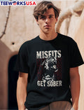 Misfits GET Sober jaguar roaring mouth open graphic - Adult & Kids T-Shirts, Sweatshirts & Hoodies apparel design preview 1