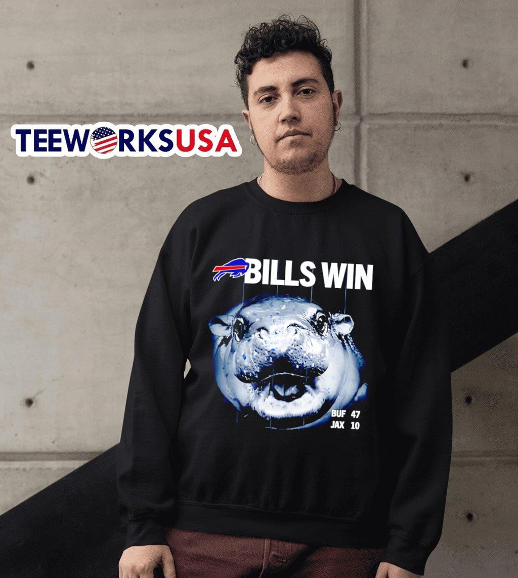 Moo Deng Buffalo Bills win - Adult & Kids T-Shirts, Sweatshirts & Hoodies apparel design preview 3