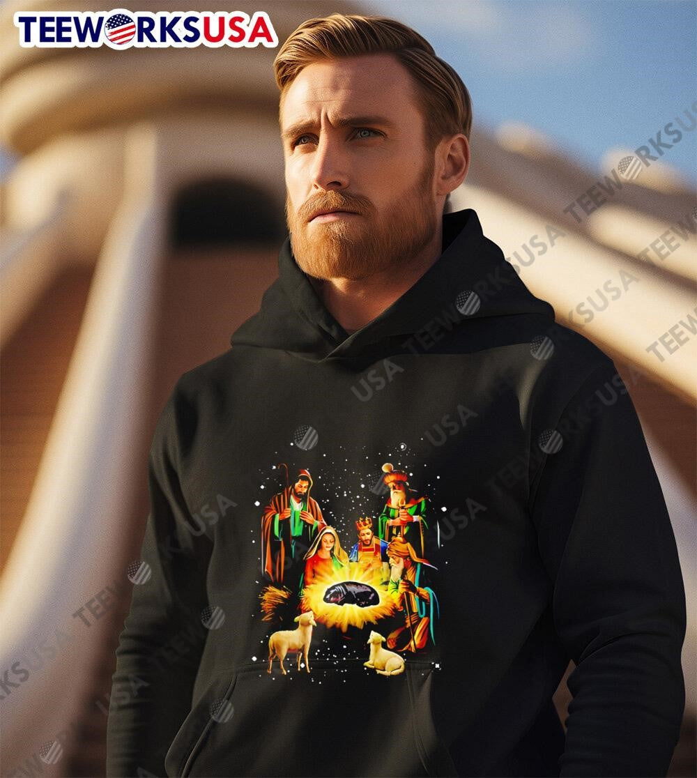 Moo Deng Christmas Miracle - Adult & Kids T-Shirts, Sweatshirts & Hoodies apparel design preview 3