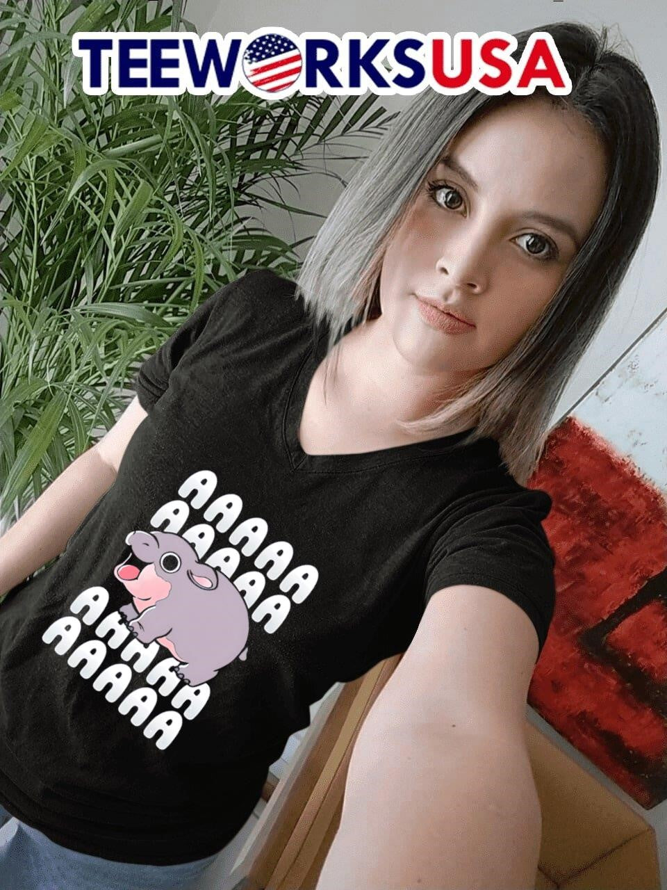 Moo Deng screaming hippo - Adult & Kids T-Shirts, Sweatshirts & Hoodies apparel design preview 4