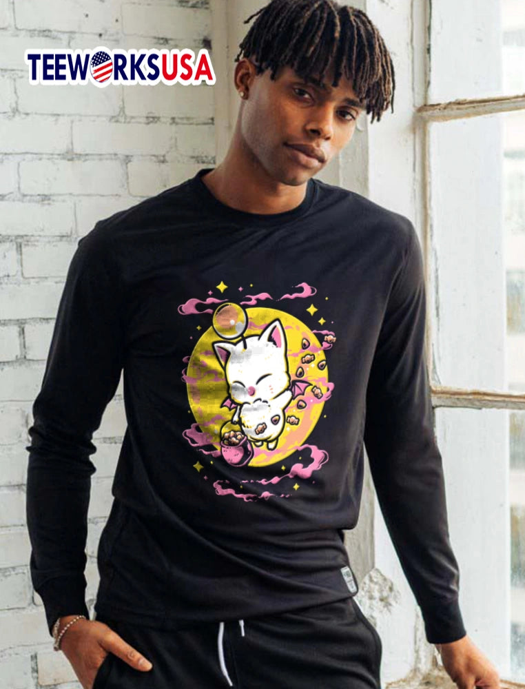 Moogle holding candy bucket - Adult & Kids T-Shirts, Sweatshirts & Hoodies apparel design preview 5