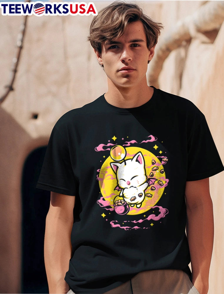 Moogle holding candy bucket - Adult & Kids T-Shirts, Sweatshirts & Hoodies apparel design preview 1