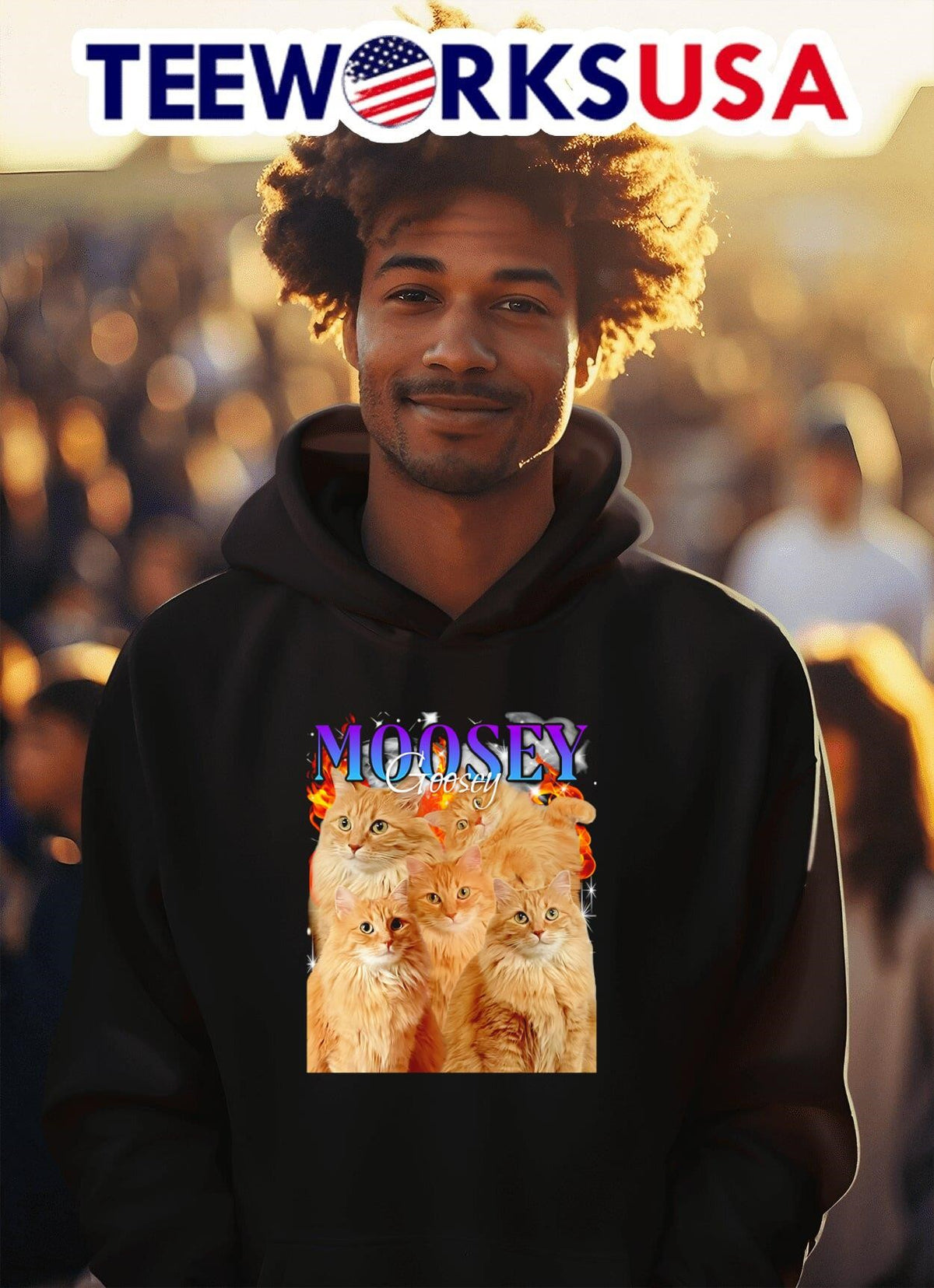 Moosey Goosey cat graphic - Adult & Kids T-Shirts, Sweatshirts & Hoodies apparel design preview 2