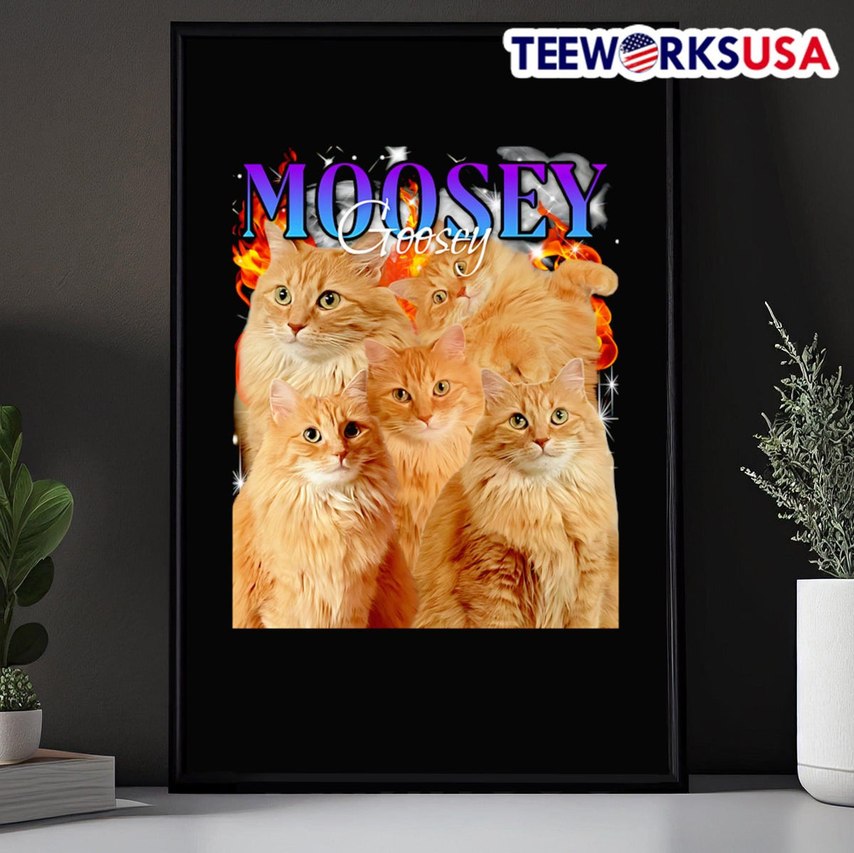 Moosey Goosey cat graphic - Adult & Kids T-Shirts, Sweatshirts & Hoodies apparel design preview 5