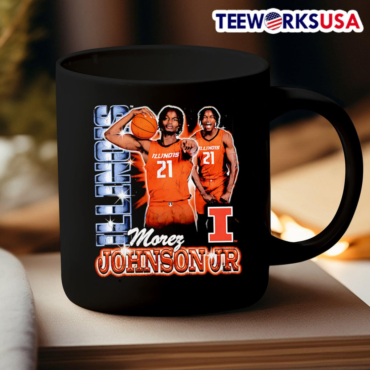 Morez Johnson Jr Illinois 90s retro - Adult & Kids T-Shirts, Sweatshirts & Hoodies apparel design preview 3