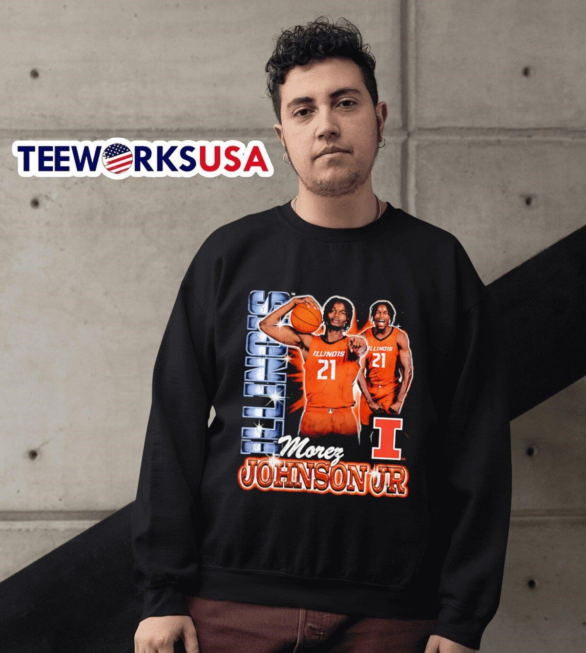 Morez Johnson Jr Illinois 90s retro - Adult & Kids T-Shirts, Sweatshirts & Hoodies apparel design preview 6