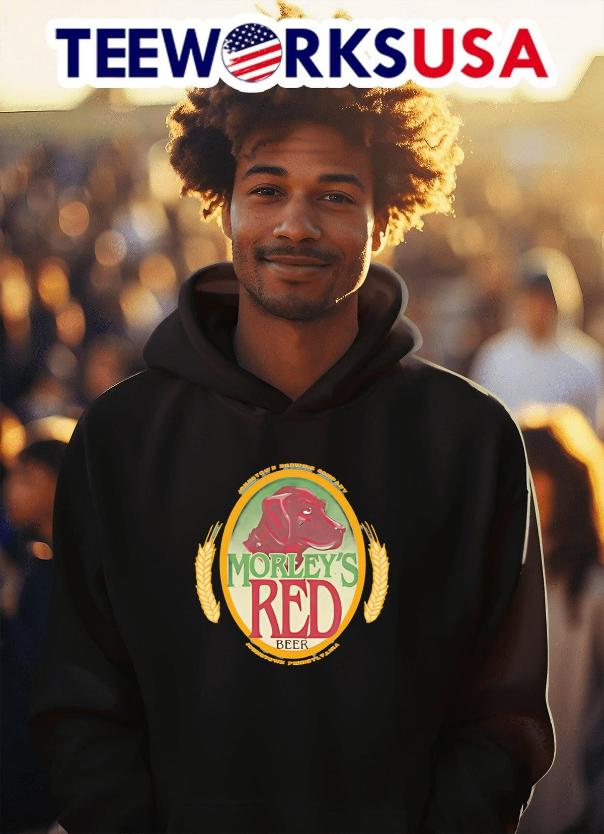 Morley's Red Beer Johnstown PA - Adult & Kids T-Shirts, Sweatshirts & Hoodies apparel design preview 2