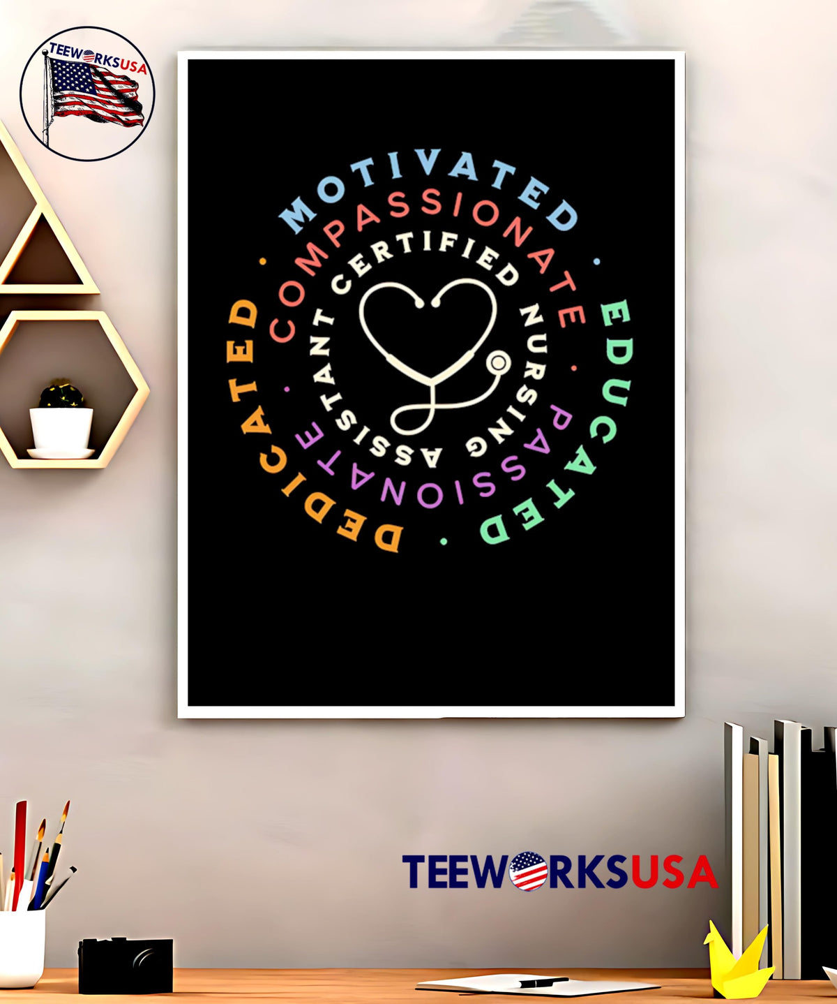 Motivated Compassionate Cna Logo - Adult & Kids T-Shirts, Sweatshirts & Hoodies apparel design preview 5