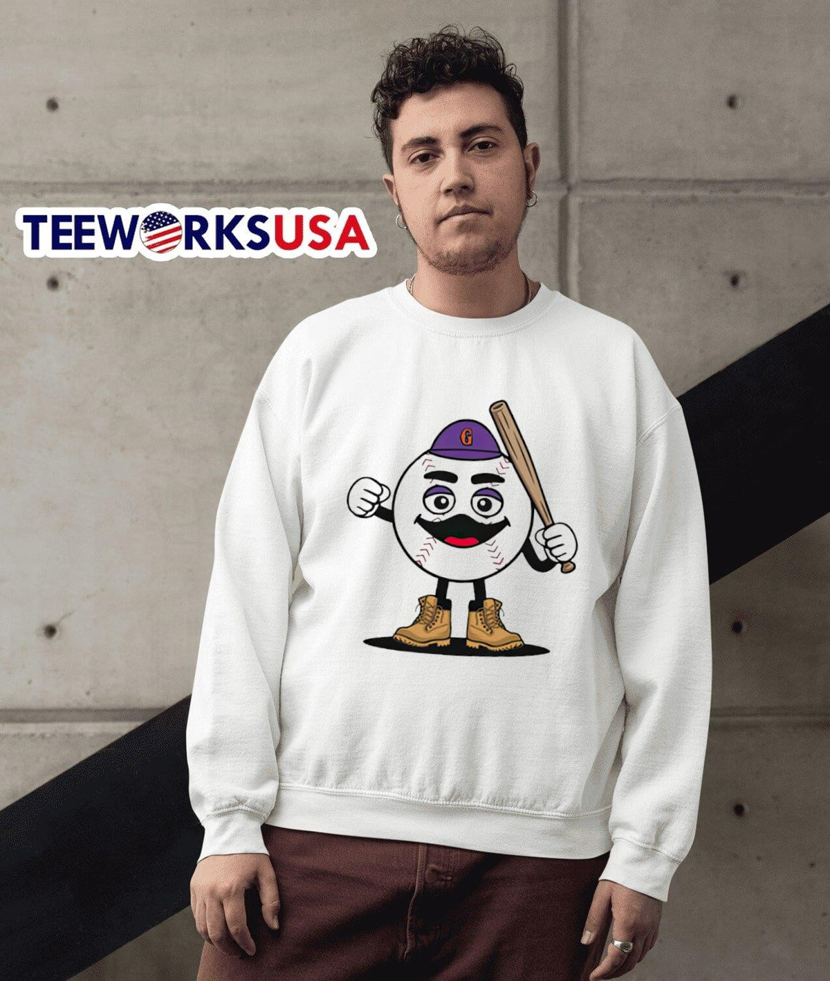 Mr G Baseball Mascot funny - Adult & Kids T-Shirts, Sweatshirts & Hoodies apparel design preview 3