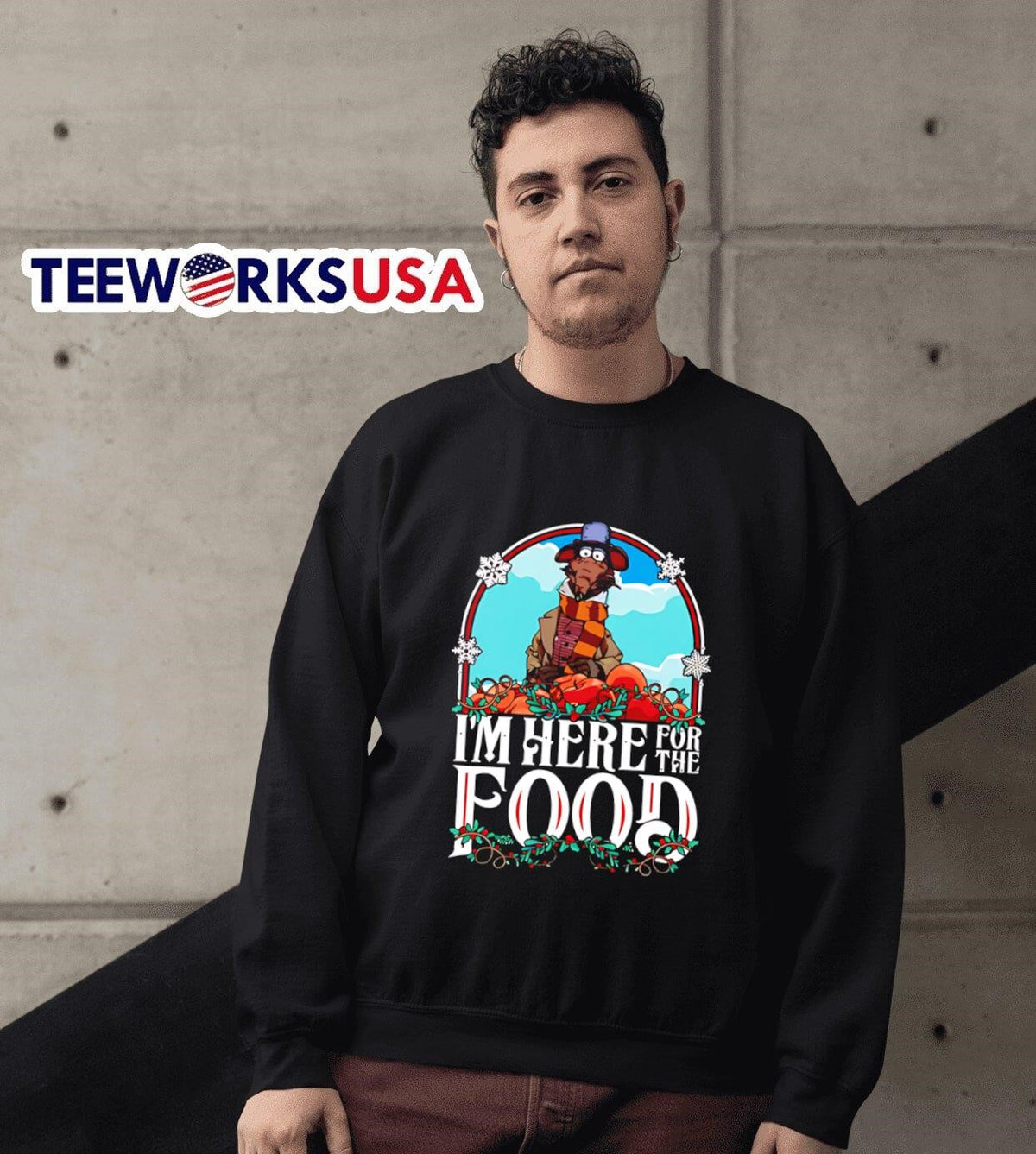 Muppet Christmas Carol I'm here for the food - Adult & Kids T-Shirts, Sweatshirts & Hoodies apparel design preview 3