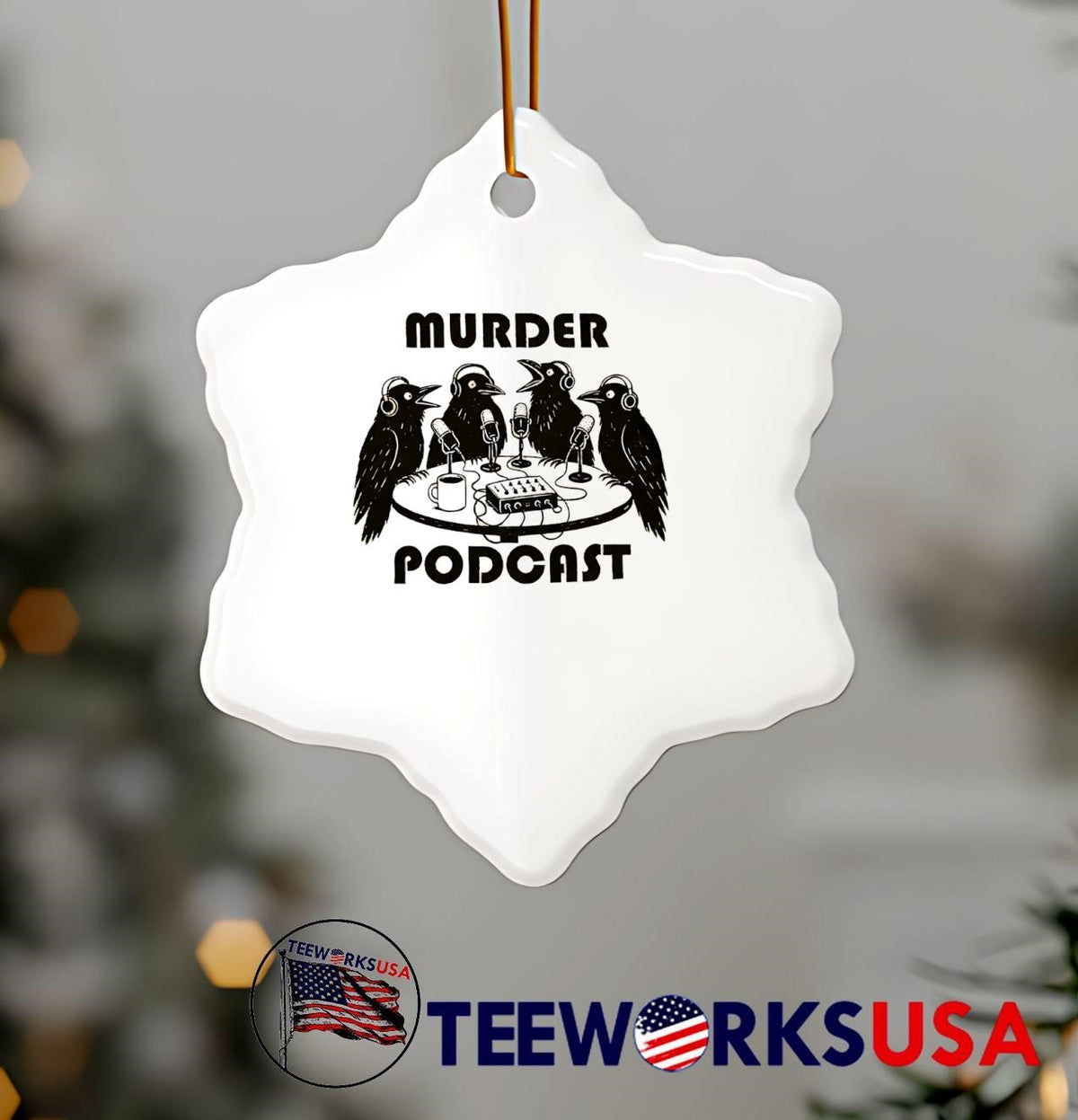 Murder Podcast Four Crows at Table - Adult & Kids T-Shirts, Sweatshirts & Hoodies apparel design preview 5